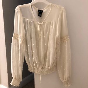 Sheer cream blouse